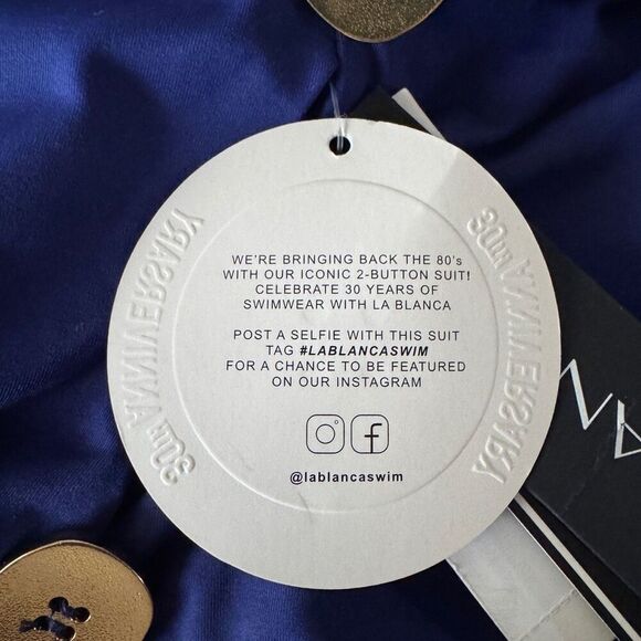 La Blanca 30th Anniversary 80’s 2-Button One Piece Bathing Suit 14 - Picture 7 of 9